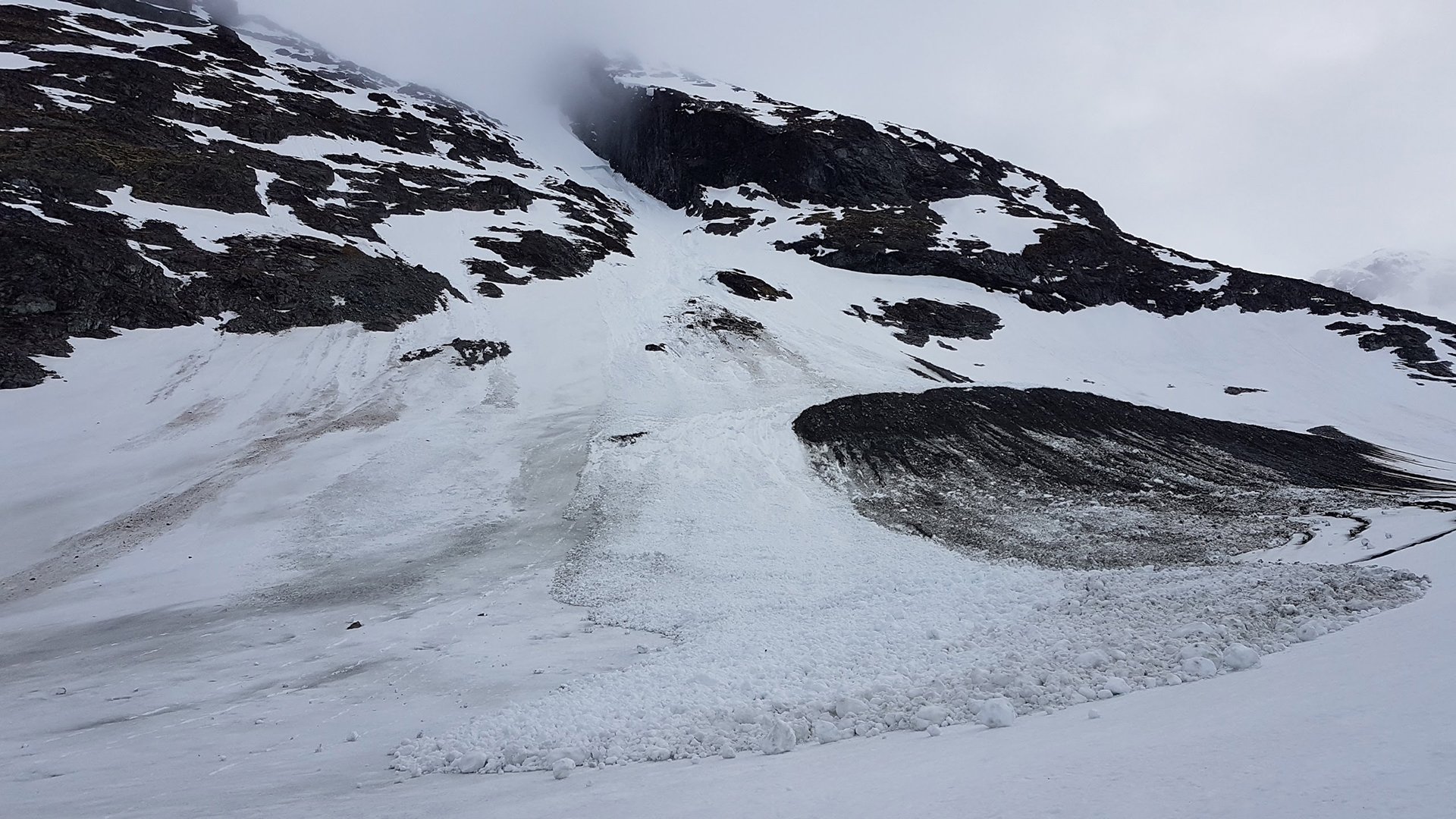 Fotograf: Per-Olov Wikberg En lavin som har gått längs en fjällsida